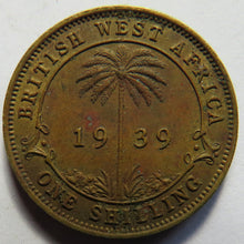 Load image into Gallery viewer, 1939 King George VI British West Africa One Shilling Coin
