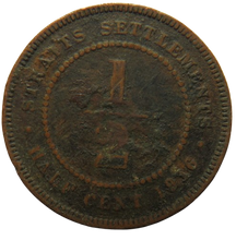 Load image into Gallery viewer, 1916 King George V Straits Settlements 1/2 Cent Coin
