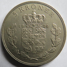 Load image into Gallery viewer, 1972 Denmark 5 Kroner Coin
