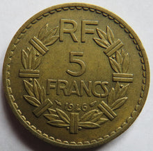 Load image into Gallery viewer, 1946 France 5 Francs Coin
