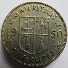 Load image into Gallery viewer, 1950 King George VI Mauritius One Rupee Coin
