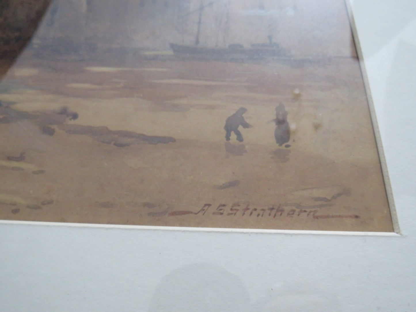 Antique Watercolour "Auld Brig O' Ayr" By A.E. Strathern Paisley Art Exhibition 1897