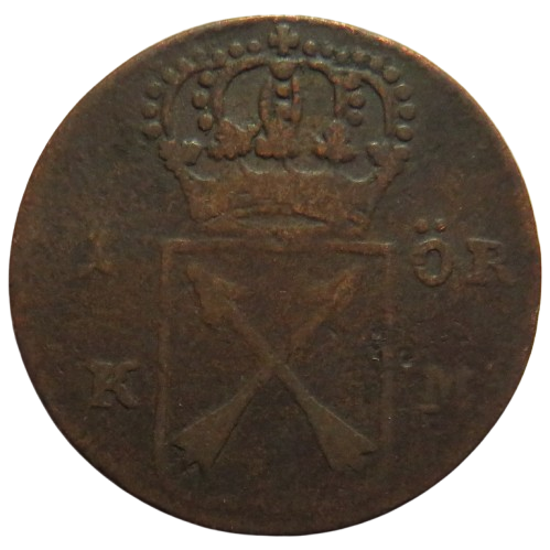 1719 Sweden 1 Öre Kopparmynt Coin