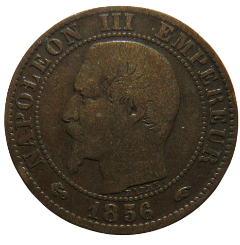 1856-A France Napoleon III 5 Centimes Coin