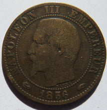 Load image into Gallery viewer, 1856-A France Napoleon III 5 Centimes Coin
