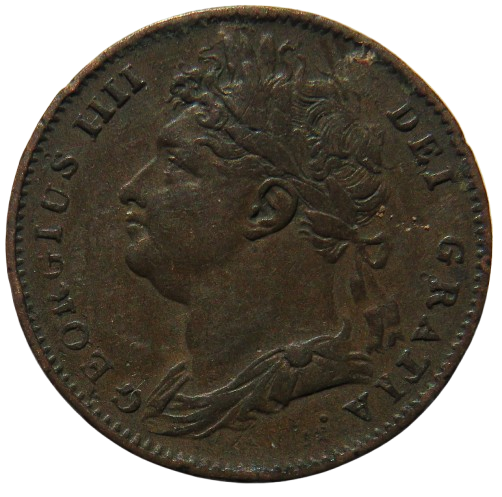 1822 King George IV Farthing Coin - Great Britain