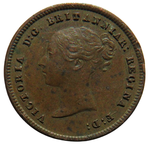 1843 Queen Victoria 1/2 Half-Farthing Coin - Great Britain