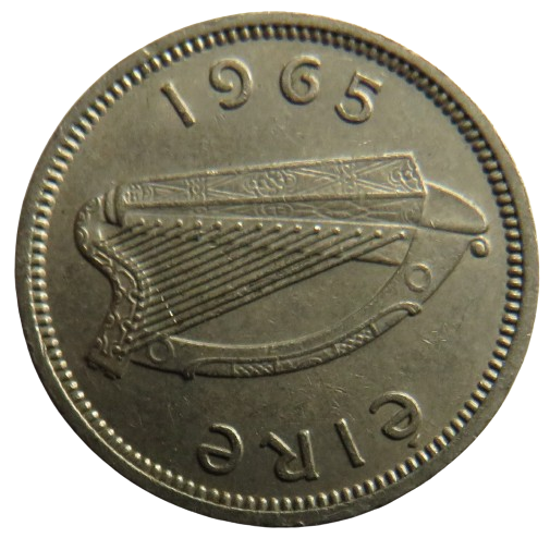 1965 Ireland Eire Threepence Coin