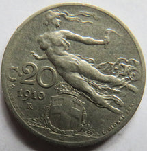 Load image into Gallery viewer, 1910 Italy 20 Centesimi Coin
