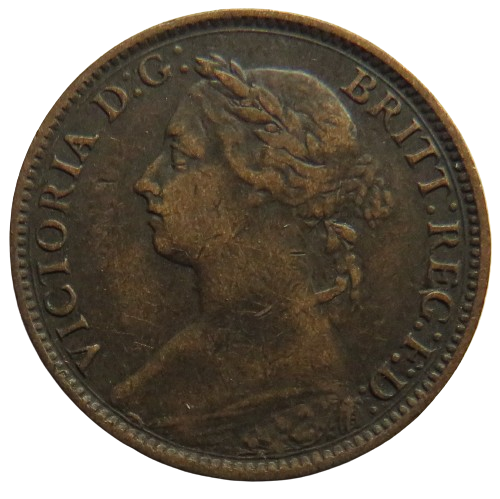 1886 Queen Victoria Farthing Coin - Great Britain