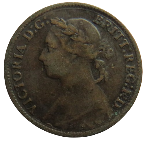 1886 Queen Victoria Farthing Coin - Great Britain