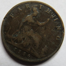 Load image into Gallery viewer, 1886 Queen Victoria Farthing Coin - Great Britain
