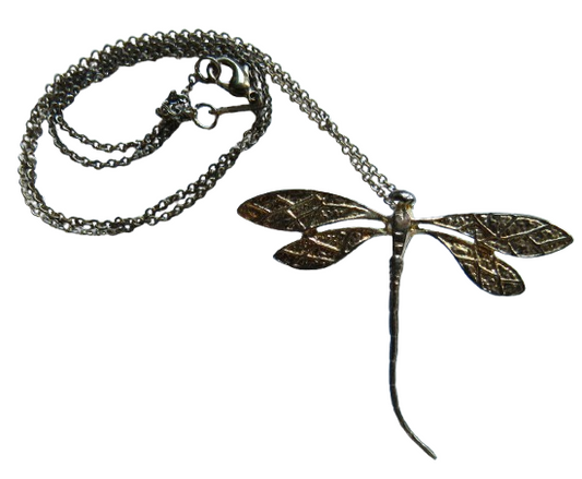 Ladies Sterling Silver Necklace With Dragonfly Pendant