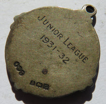 Load image into Gallery viewer, Antique Silver Fob / Medal - Junior Football League 1931-32
