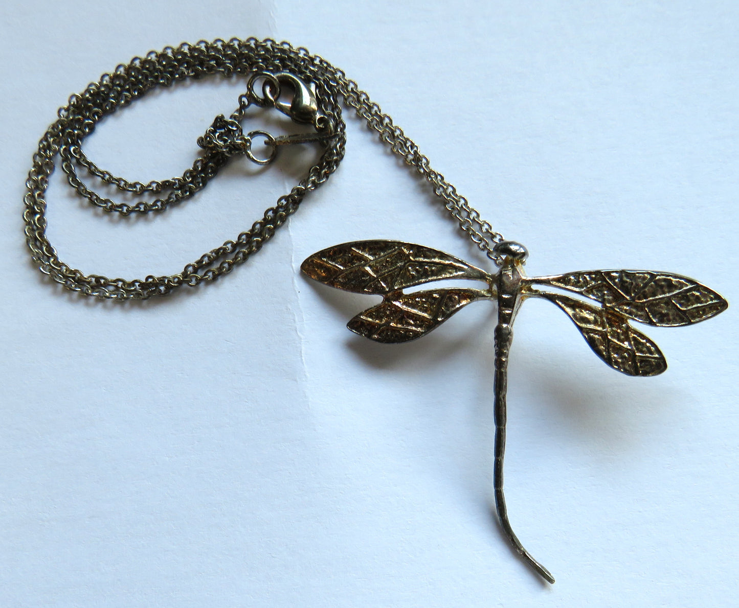 Ladies Sterling Silver Necklace With Dragonfly Pendant