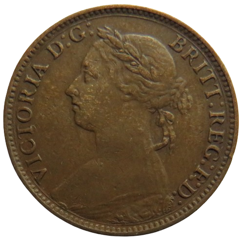 1886 Queen Victoria Farthing Coin - Great Britain