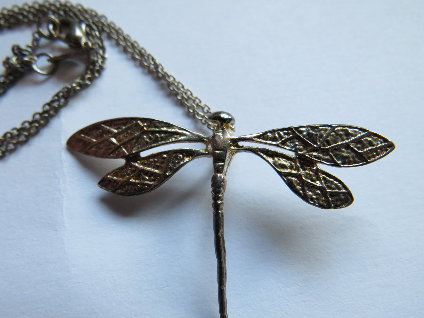 Ladies Sterling Silver Necklace With Dragonfly Pendant