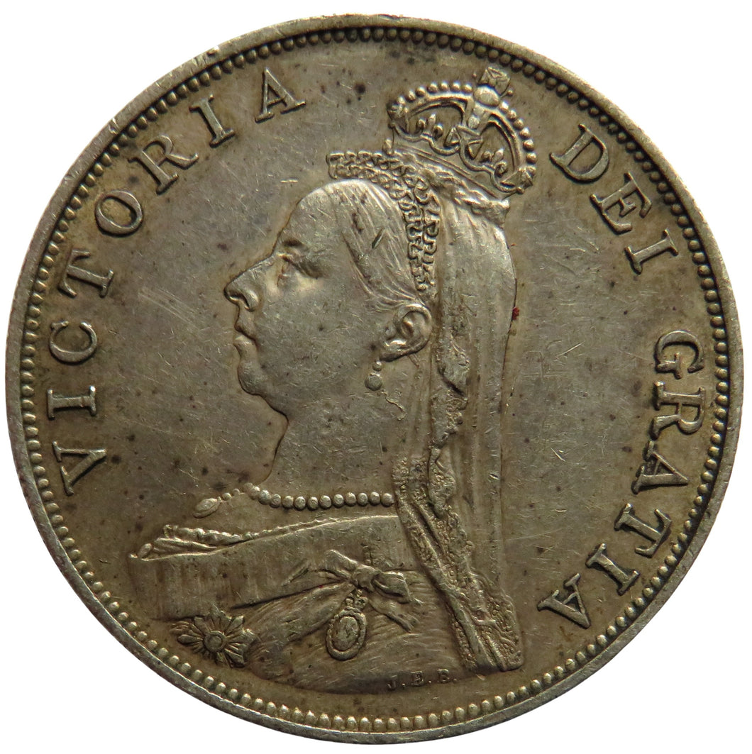 1887 Queen Victoria Jubilee Head Silver Double Florin Coin