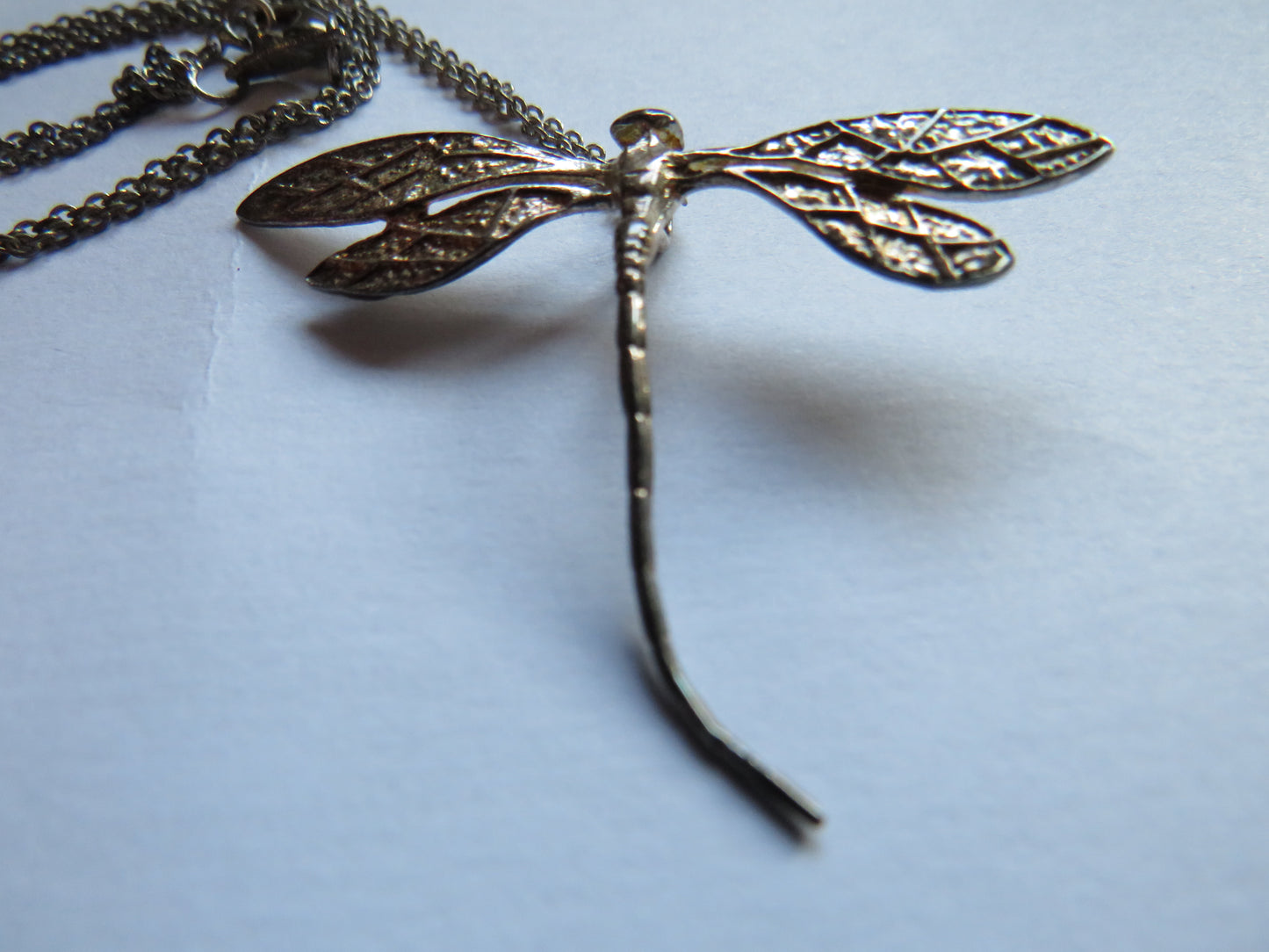 Ladies Sterling Silver Necklace With Dragonfly Pendant