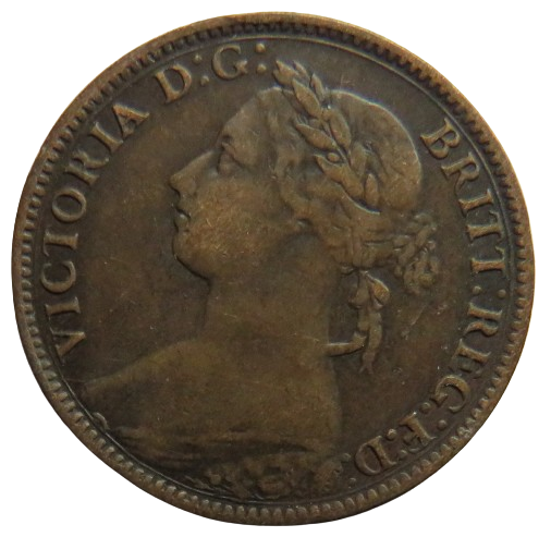 1885 Queen Victoria Farthing Coin - Great Britain