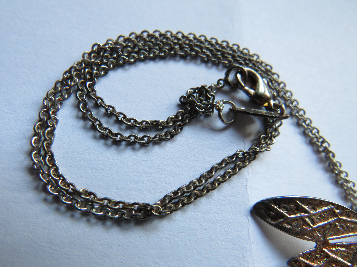 Ladies Sterling Silver Necklace With Dragonfly Pendant