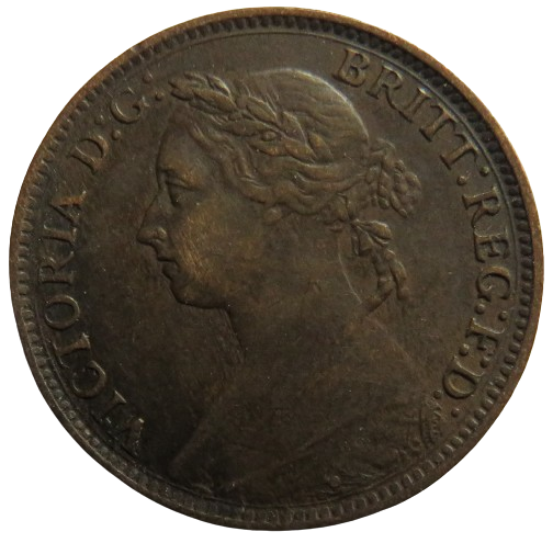 1886 Queen Victoria Farthing Coin - Great Britain