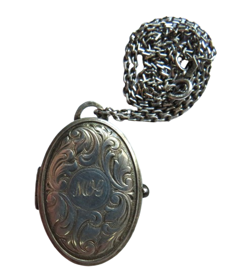 Vintage Ladies Sterling Silver Necklace & Locket Pendant