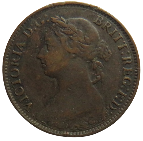 1891 Queen Victoria Farthing Coin - Great Britain