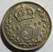 Load image into Gallery viewer, 1902 King Edward VII Silver Threepence Coin - Great Britain
