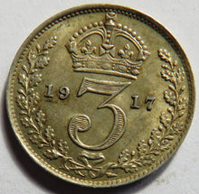 Load image into Gallery viewer, 1917 King George V Silver Threepence Coin - Great Britain
