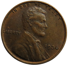 Load image into Gallery viewer, 1936 USA Lincoln One Cent Coin
