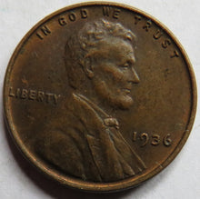 Load image into Gallery viewer, 1936 USA Lincoln One Cent Coin
