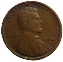 Load image into Gallery viewer, 1920 USA Lincoln One Cent Coin
