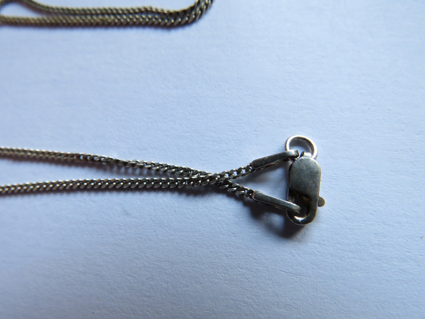 Ladies Sterling Silver Necklace & Pendant With Red Stone
