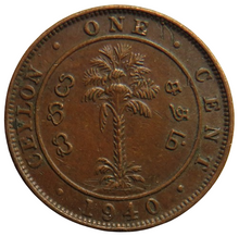 Load image into Gallery viewer, 1940 King George VI Ceylon One Cent Coin
