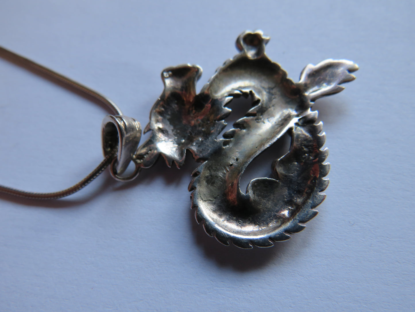 Sterling Silver Necklace With Chinese Dragon Pendant