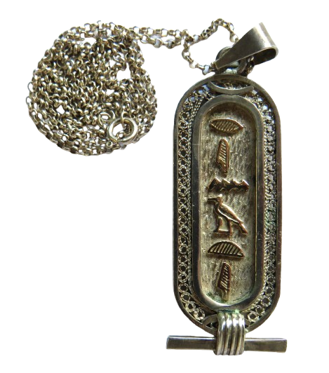 Vintage Ladies Sterling Silver Necklace & Good Quality Silver Egyptian Pendant