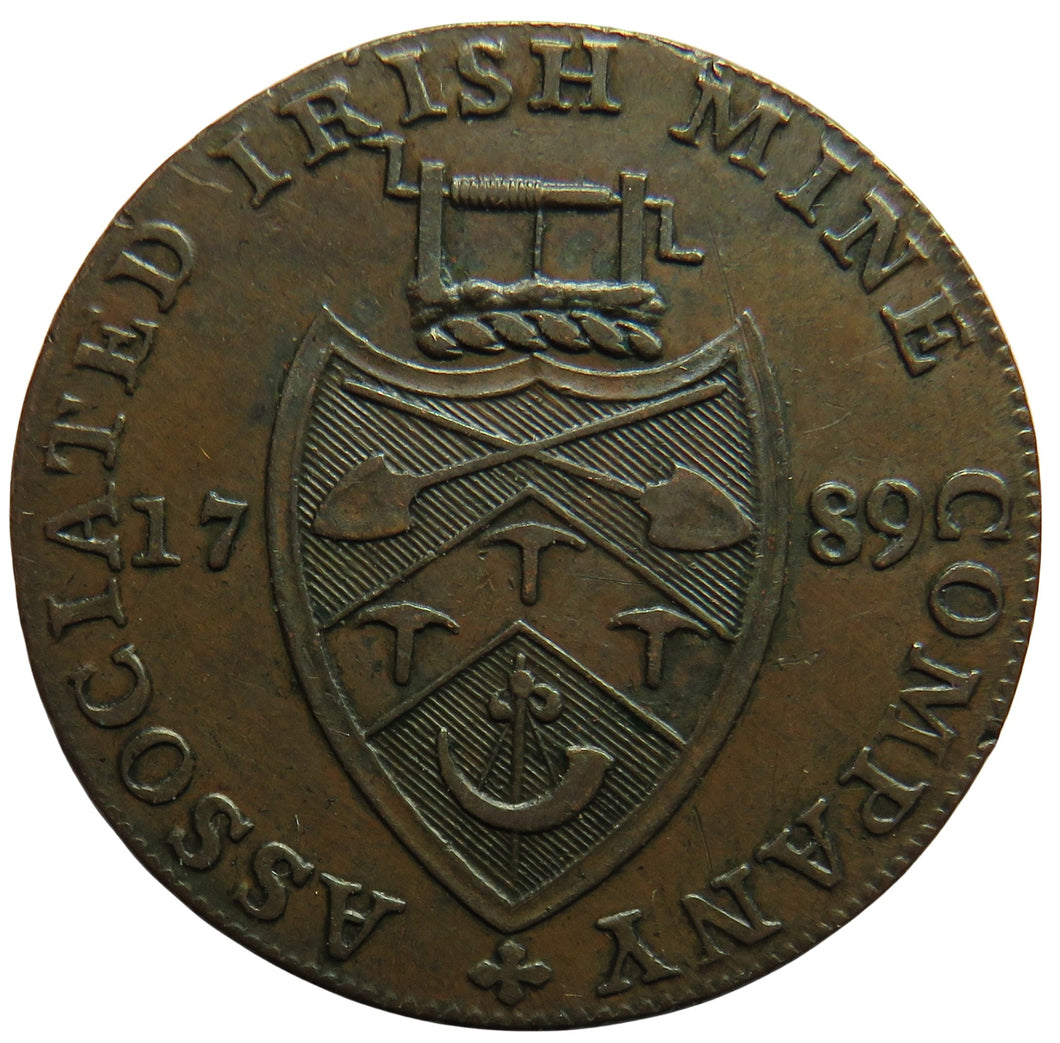 1789 Cronebane Halfpenny Token Associated Irish Mine Company