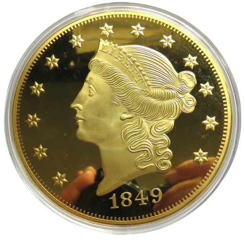 2014 - 1849 Liberty Head Double Eagle Large Commemorative Coin / Medal 100mm