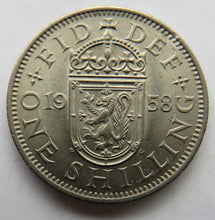 Load image into Gallery viewer, 1958 Queen Elizabeth II (Scottish) One Shilling Coin In High Grade
