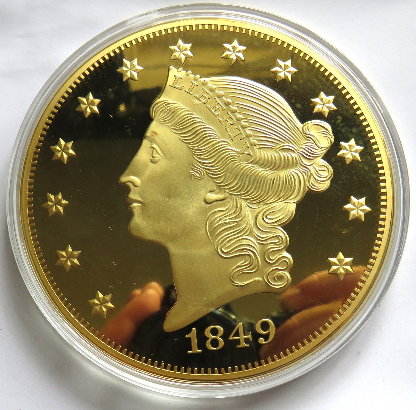 2014 - 1849 Liberty Head Double Eagle Large Commemorative Coin / Medal 100mm