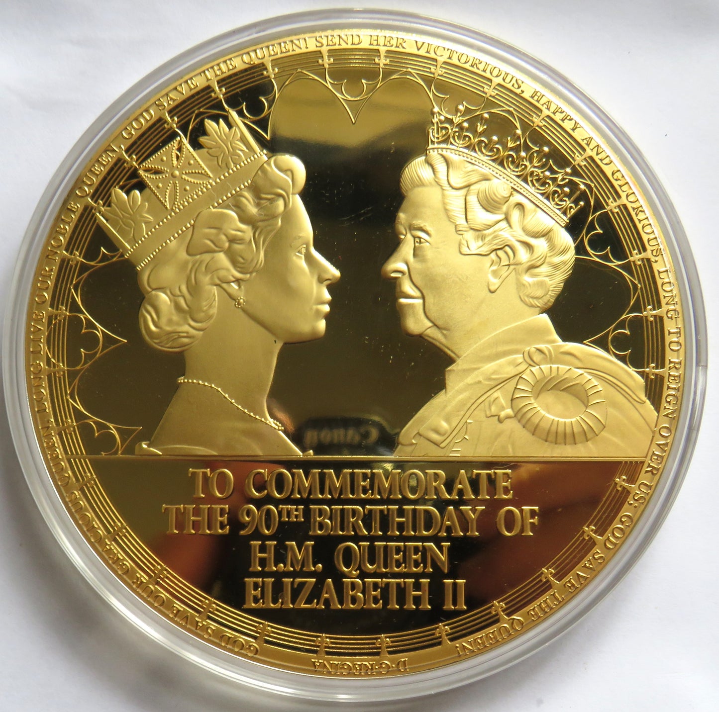 90th Birthday of H.M. Queen Elizabeth Large Commemorative Coin / Medal 100mm