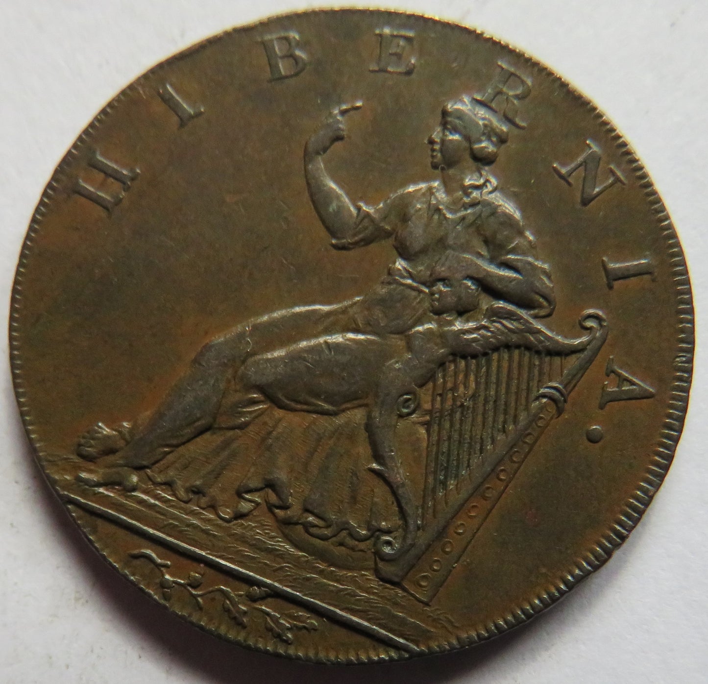 1790'S Cronebane Irish Halfpenny Token "Hibernia"