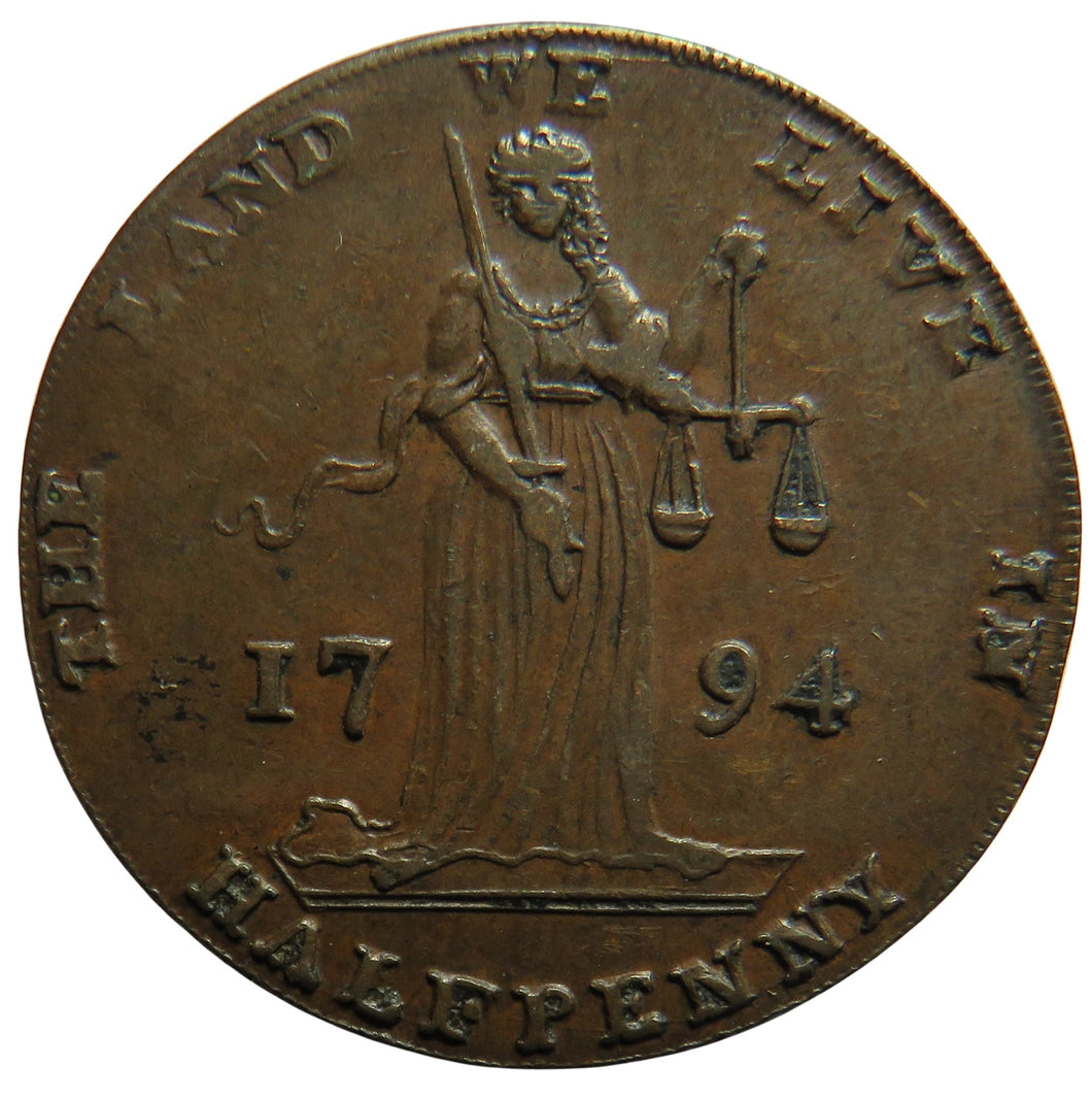 1794 Halfpenny Token 