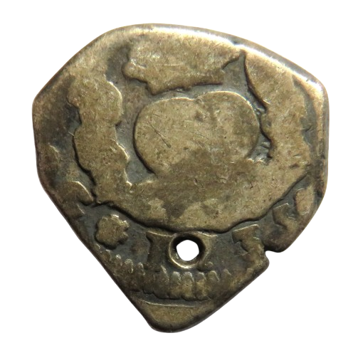 1735 Spanish Colonial Silver 2 Reals Cob Coin