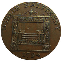 Load image into Gallery viewer, 1794 Dublin Halfpenny Token &quot;May Ireland Ever Flourish&quot;
