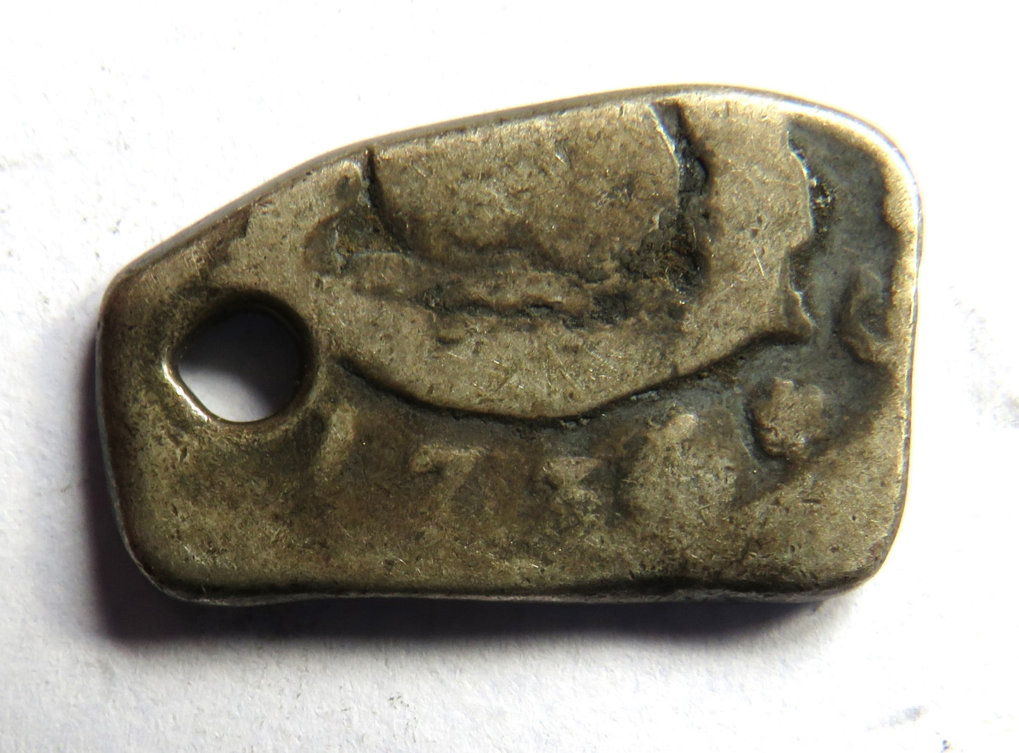 1730's Spanish Colonial Guatemala Silver 2 Reals Cob Cut Coin