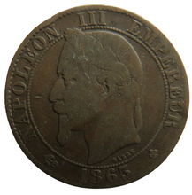 Load image into Gallery viewer, 1863-BB France 5 Centimes Coin
