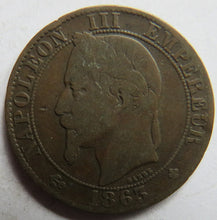 Load image into Gallery viewer, 1863-BB France 5 Centimes Coin
