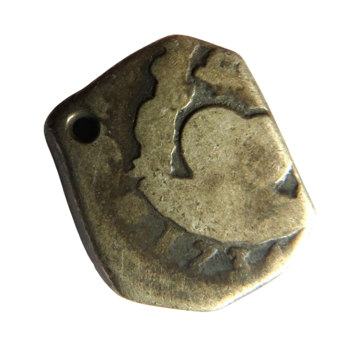 1734 Spanish Colonial Guatemala Silver 2 Reals Cob Coin
